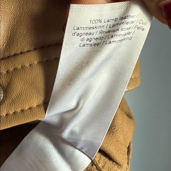 GANNI LAMB LEATHER BUTTON DOWN CARAMEL 4 - Picture 7 of 11